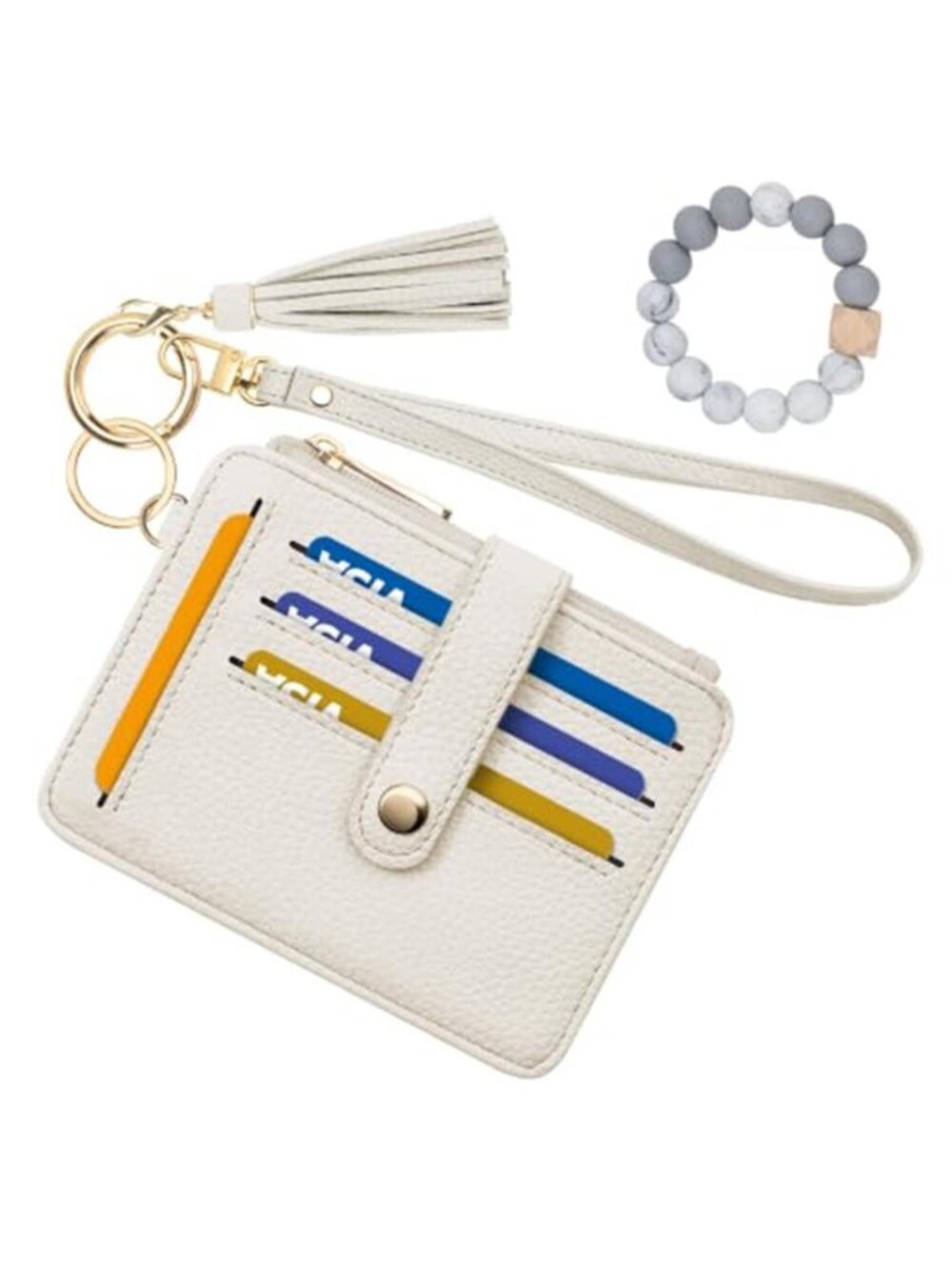 Card Holder for Women Small Keychain Wristlet Wallets